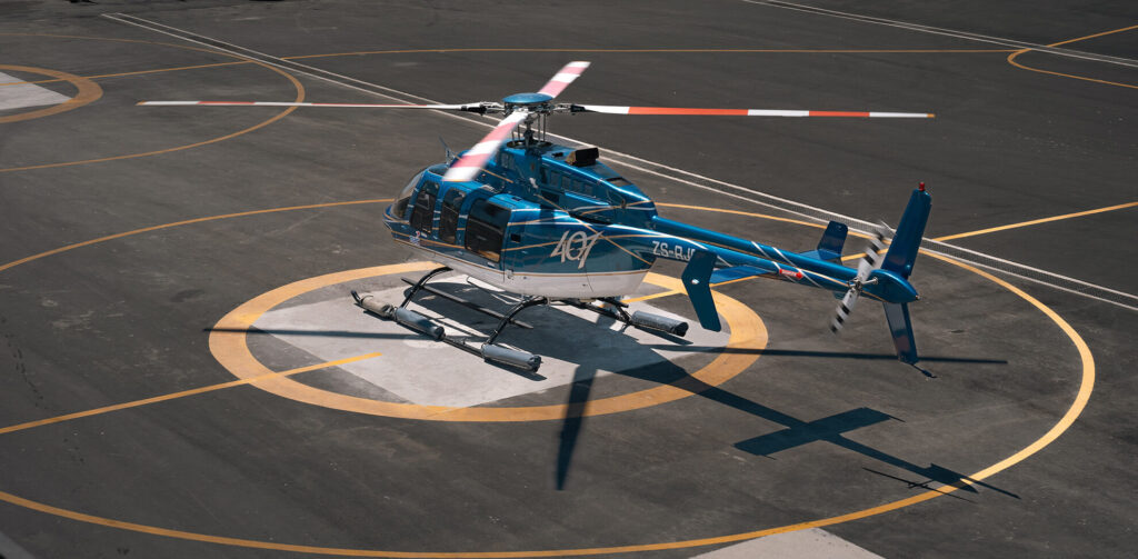nac helicopter 407 asphalt helipad
